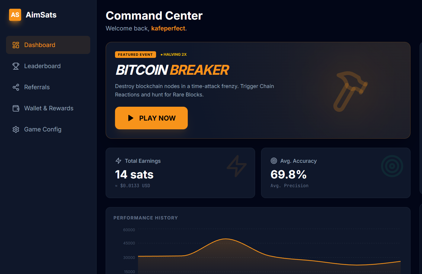 AimSats Earn Satoshis - Screenshot 2 showing product features and functionality