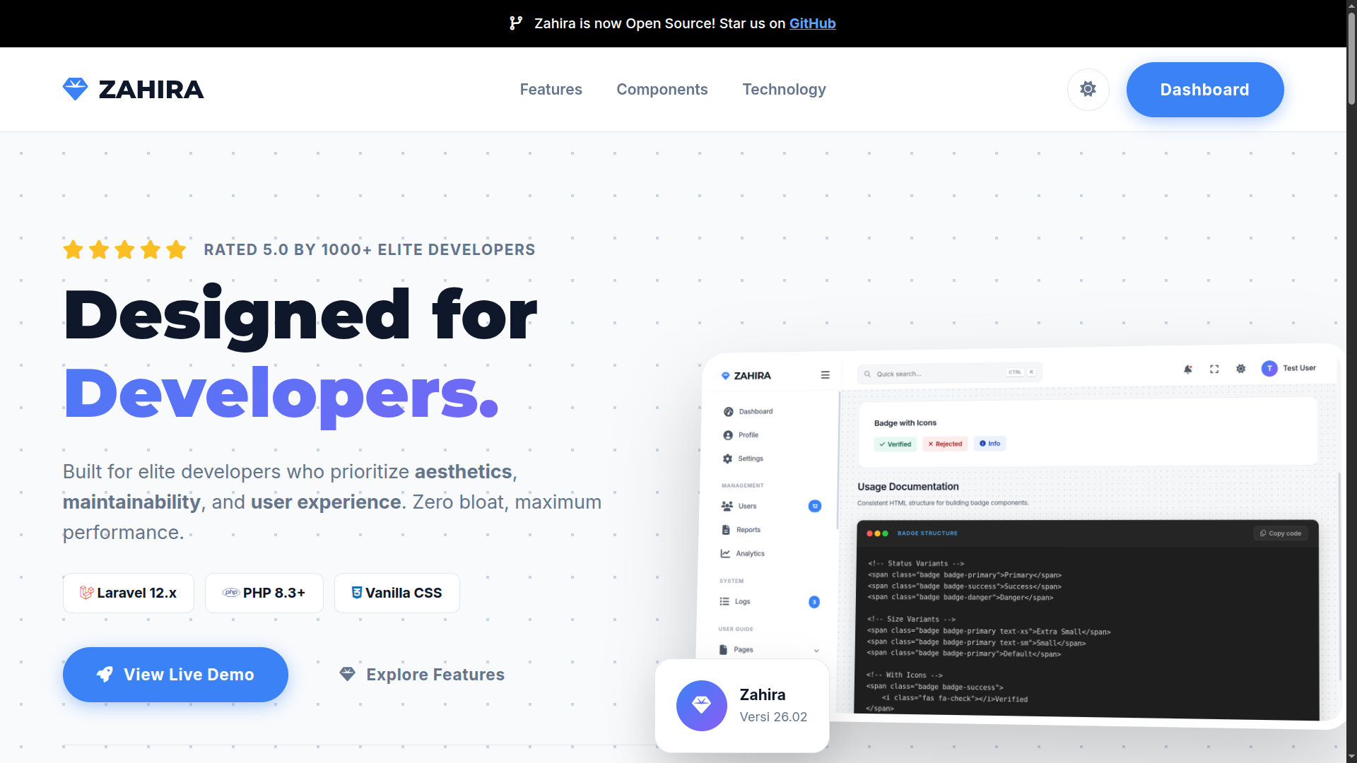 Zahira - Main product screenshot demonstrating key features and user interface