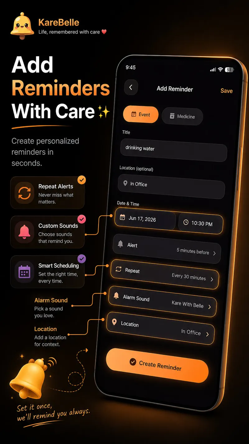 KareBelle- Reminders & Planner screenshot 3