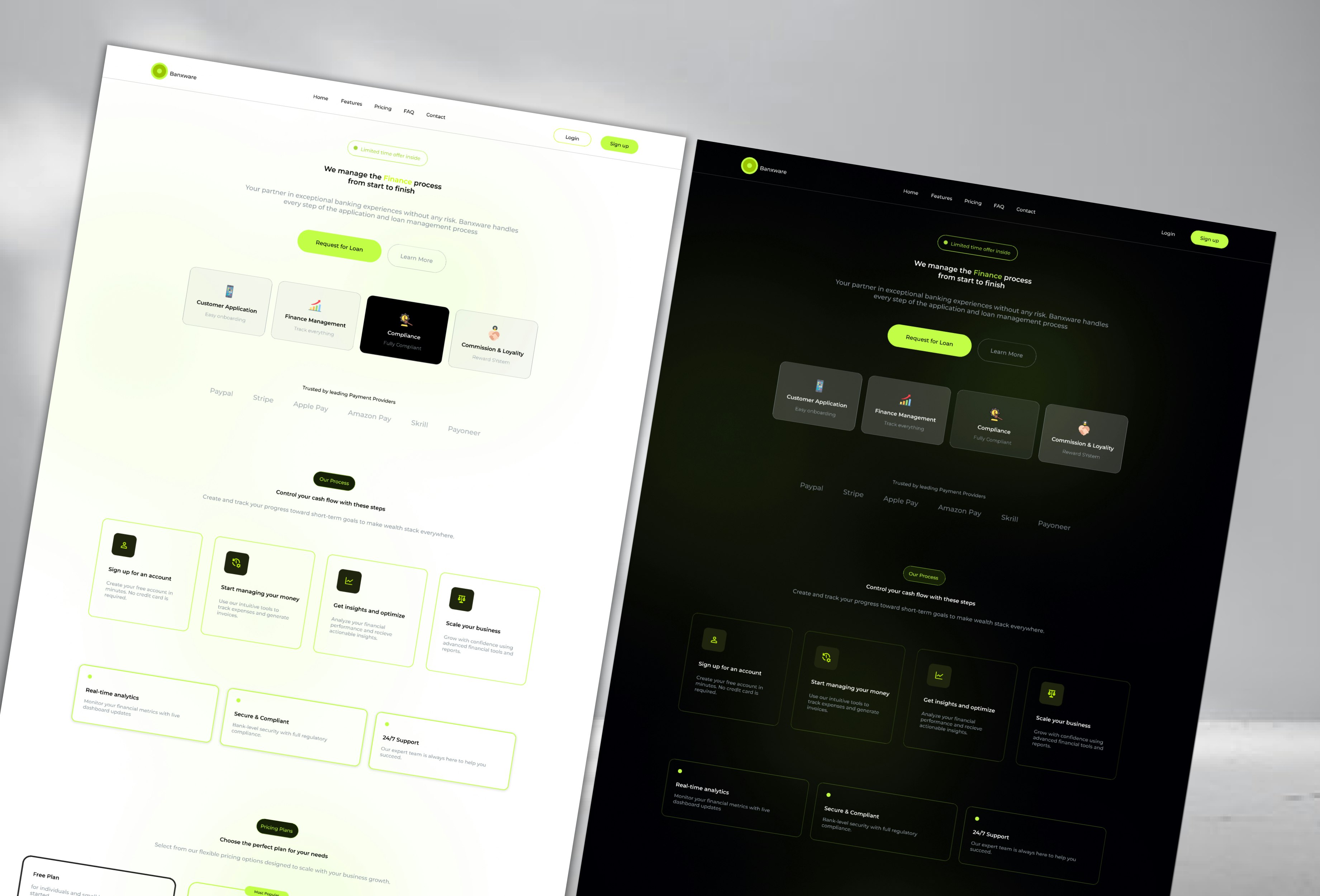 Banxware SaaS Landing Page Template - Screenshot 4 showing product features and functionality