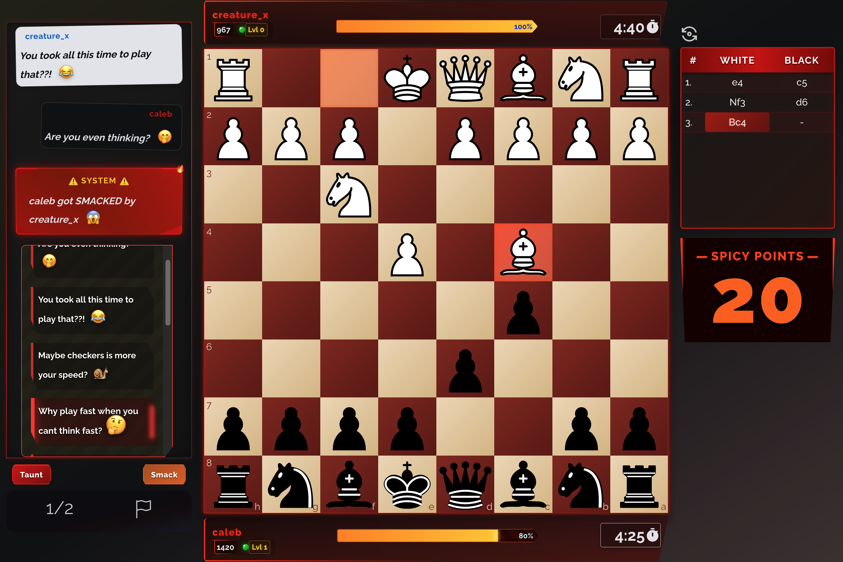 Spicychess - 조롱하고, EM을 때리고, 그들의 차례를 훔칩니다. 미디어 2