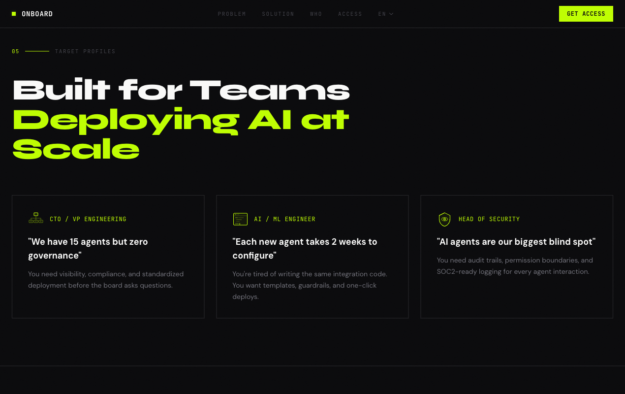 Onboard - Screenshot 4 showing product features and functionality