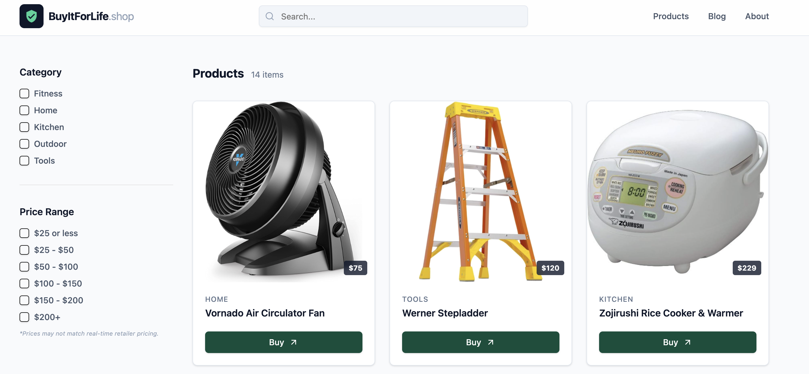 BuyItForLife.shop - Screenshot 4 showing product features and functionality