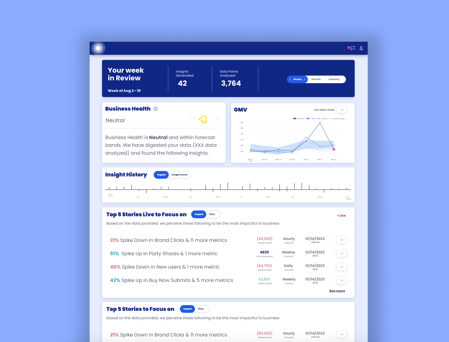 startuptile Out Of The Blue-Drive decisions and growth through data