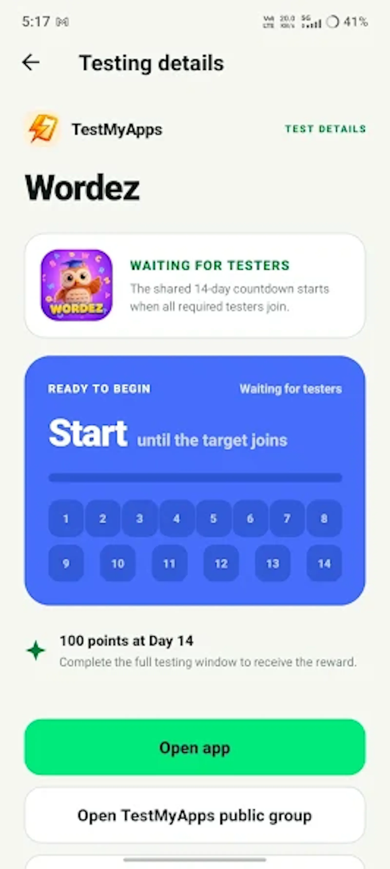 TestMyApps - Get 12 testers for 14 days screenshot 4