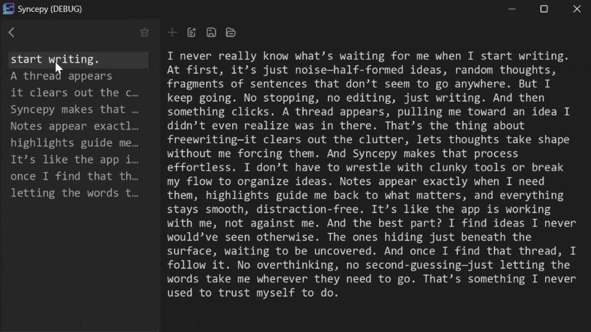 Syncospy - Een freewriting -tool voor vrijdenkers media 3