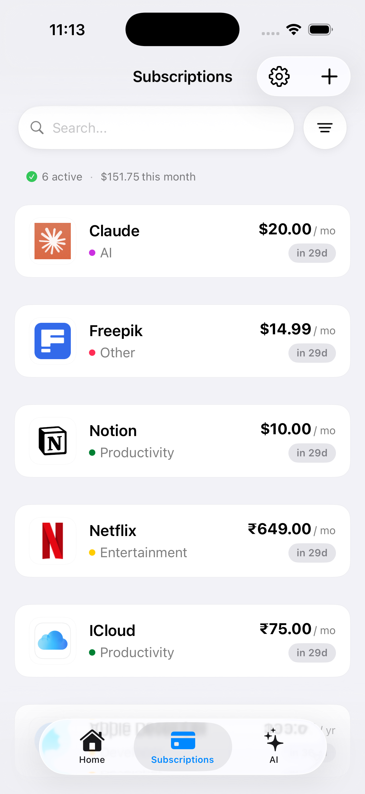 Recurr on iOS gallery image