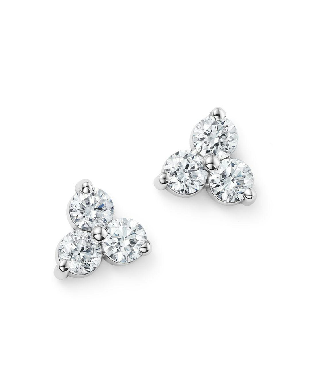 3 Stone Stud Earrings gallery image