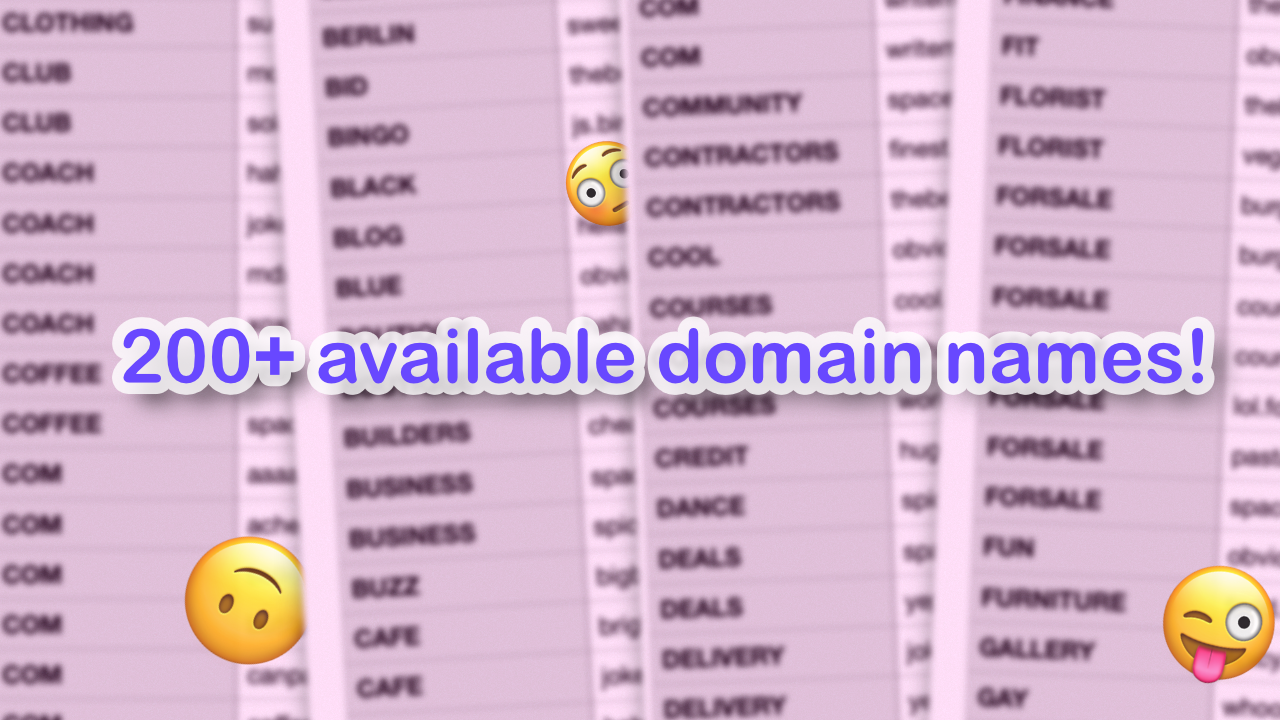 Mídia 1 de Domínios bobos! - Encontre um nome de domínio ainda disponível e chamado de atenção!🙃