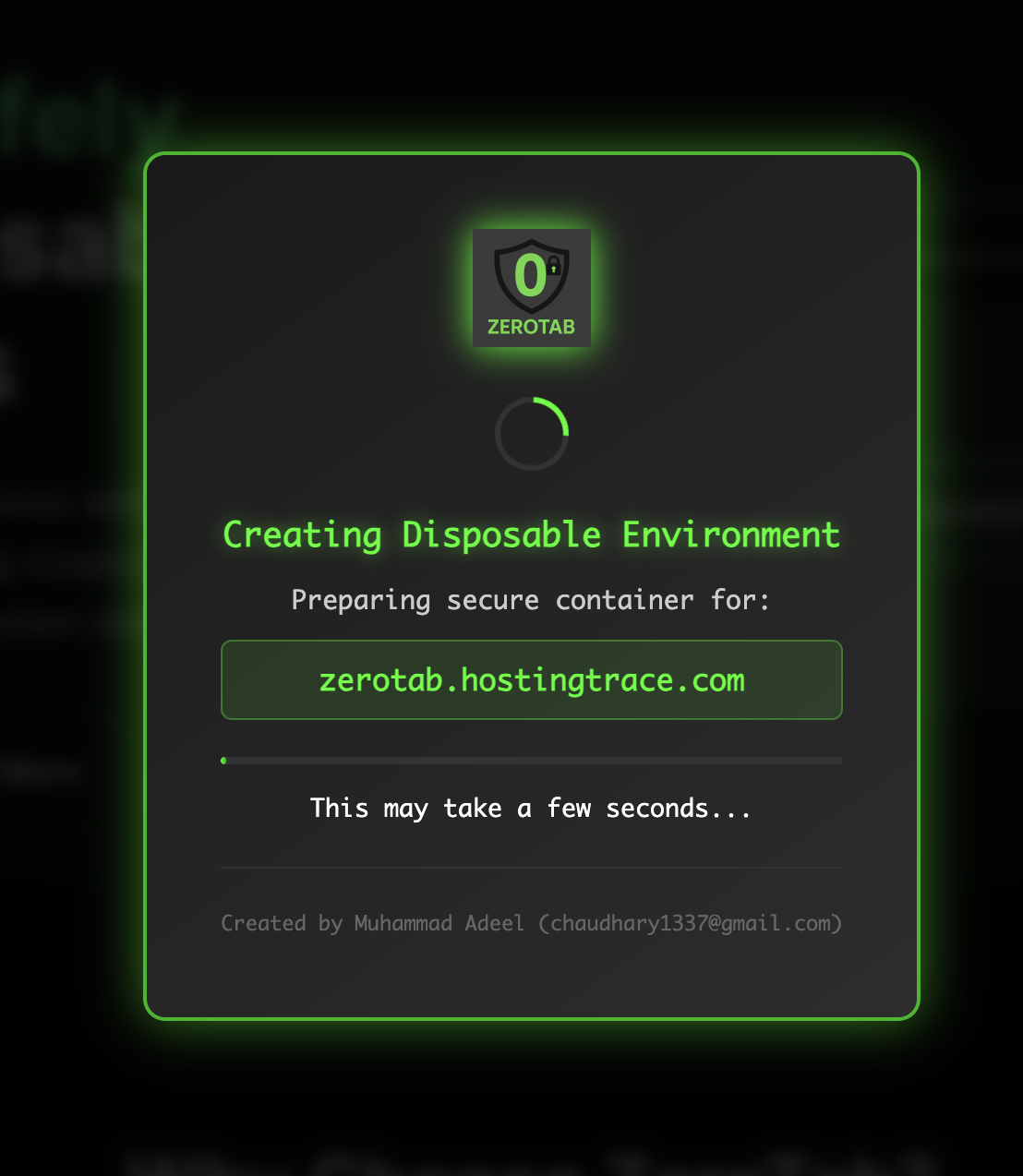 Zerotab - Одноразовый инструмент безопасности браузера медиа 2