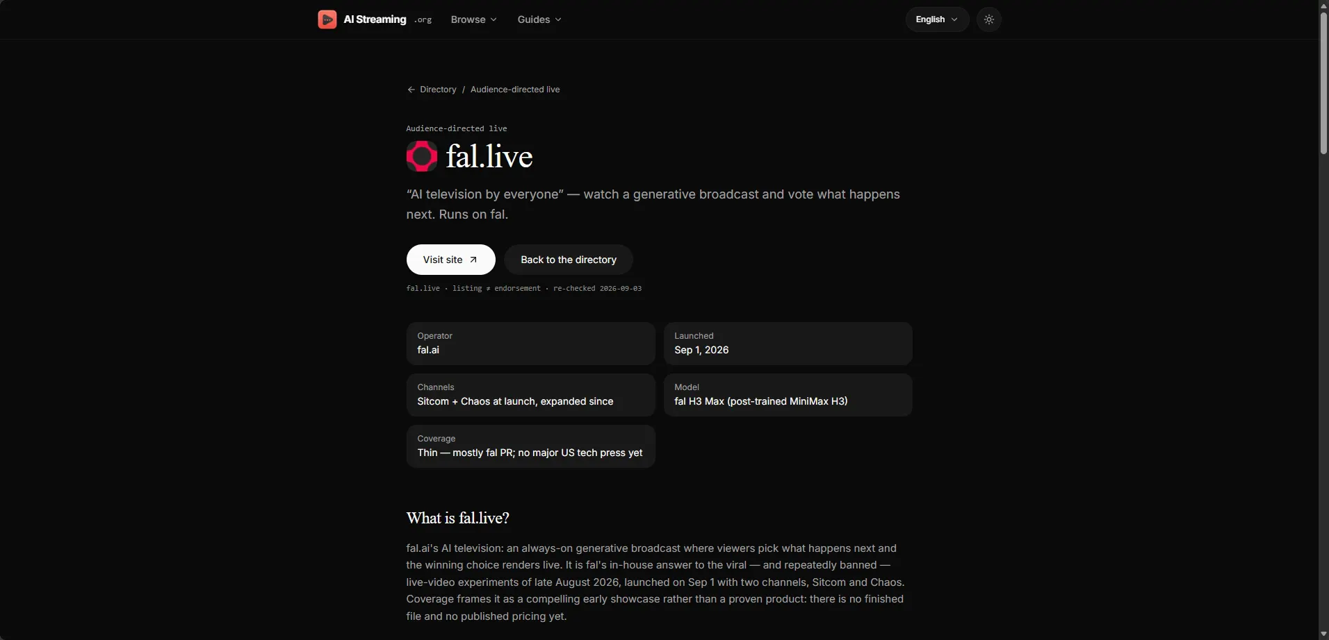 AI Streaming Directory gallery image