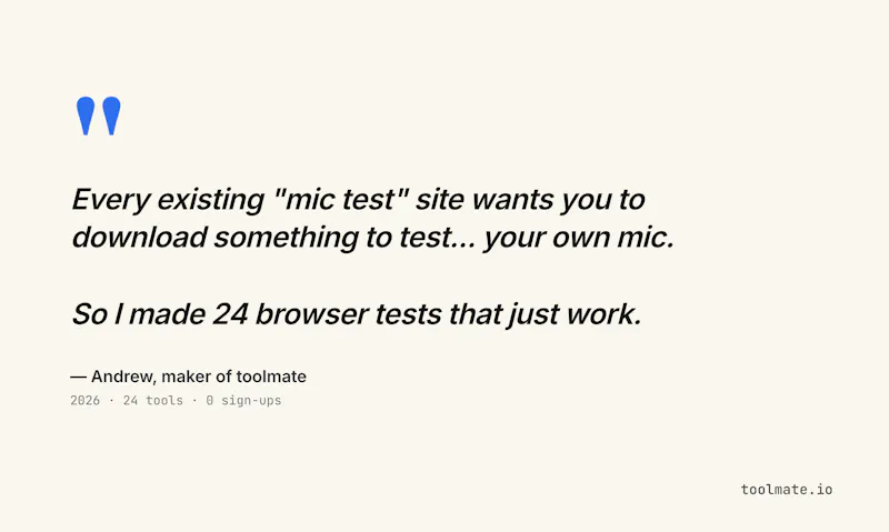 toolmate — test anything in your browser screenshot 4