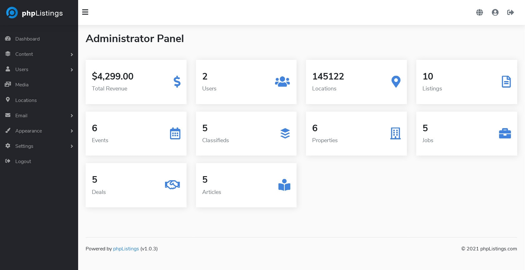 phpListings Business Directory Software gallery image