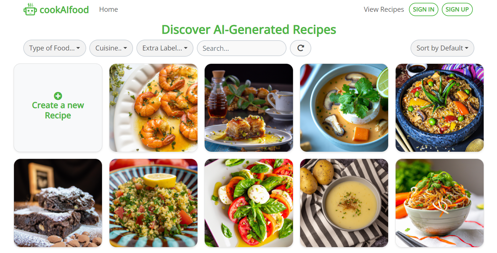 cookAIfood - Discover & create amazing AI-generated recipes with photos |  Product Hunt