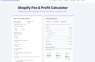 E-commerce Fee Calculator gallery image