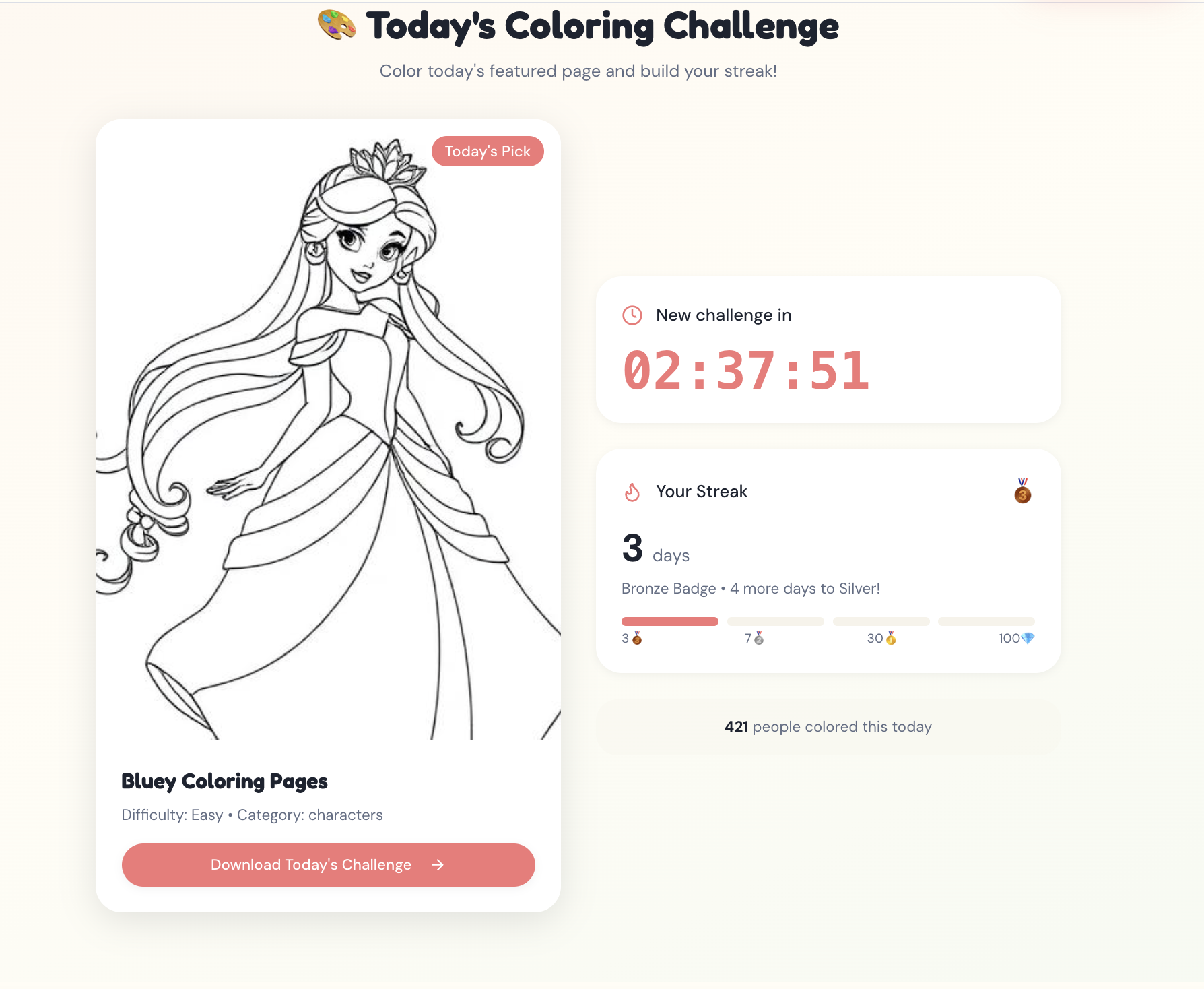 AI Coloring Pages Generator - Screenshot 2 showing product features and functionality