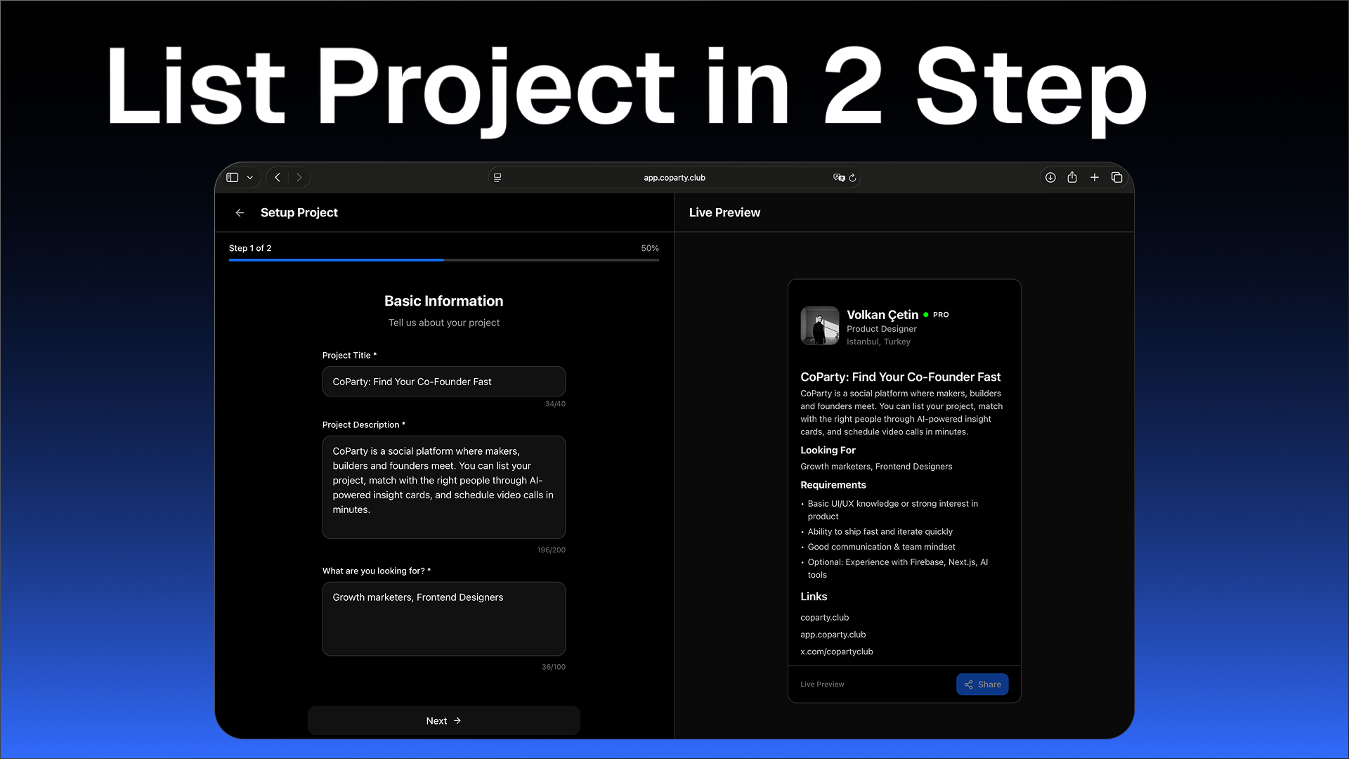 CoParty  - Screenshot 4 showing product features and functionality
