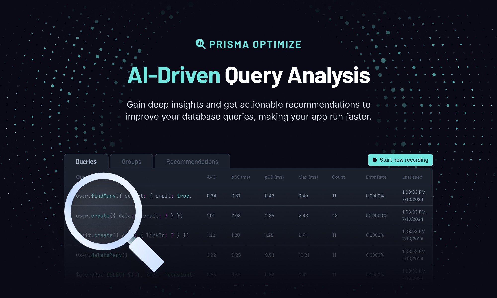 startuptile Prisma Optimize-AI-driven query analysis