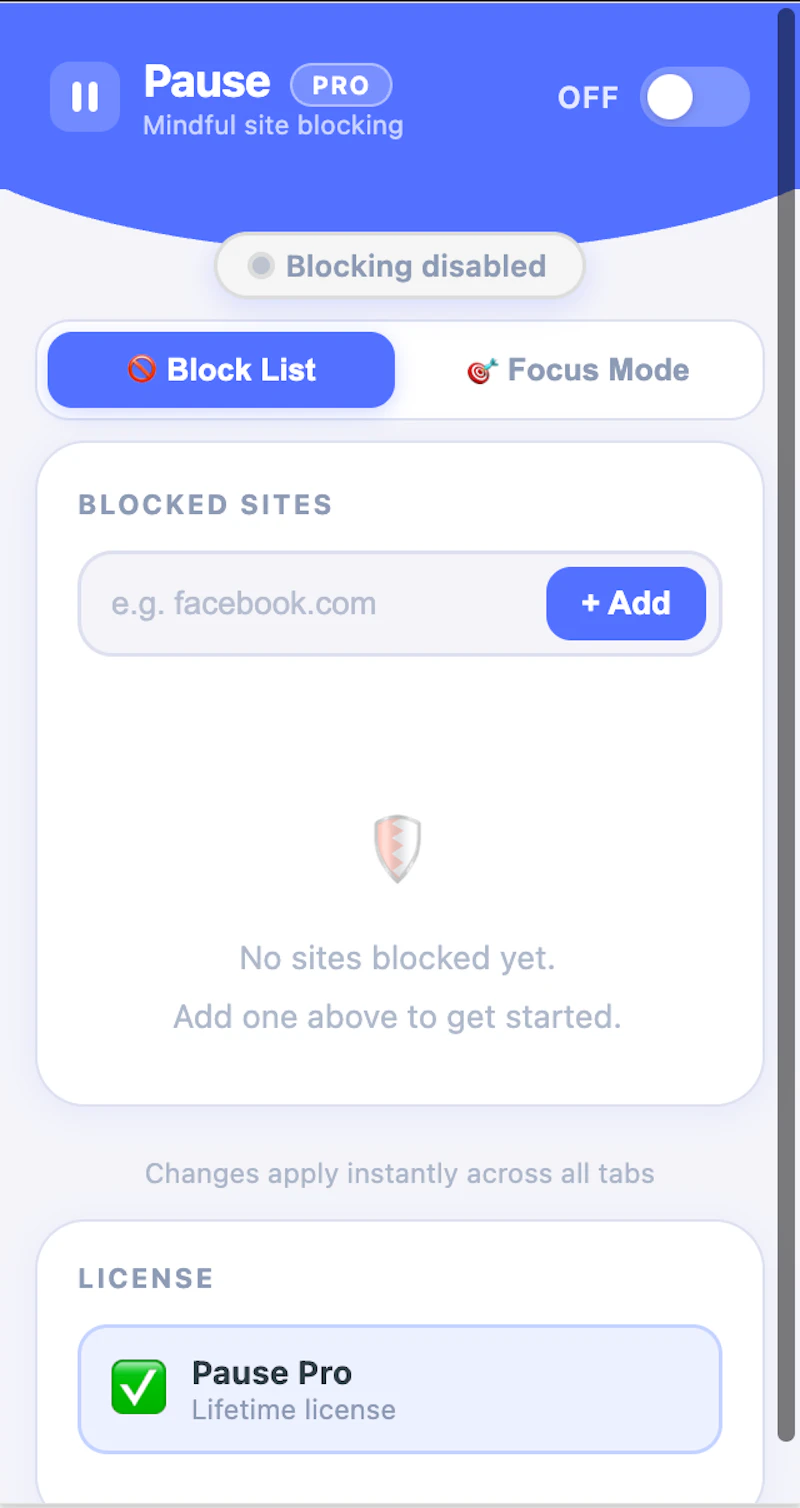 Pause - Website Blocker screenshot 3