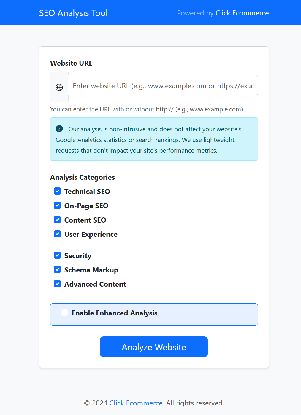 Klik op SEO - SEO -analyse -tool media 1