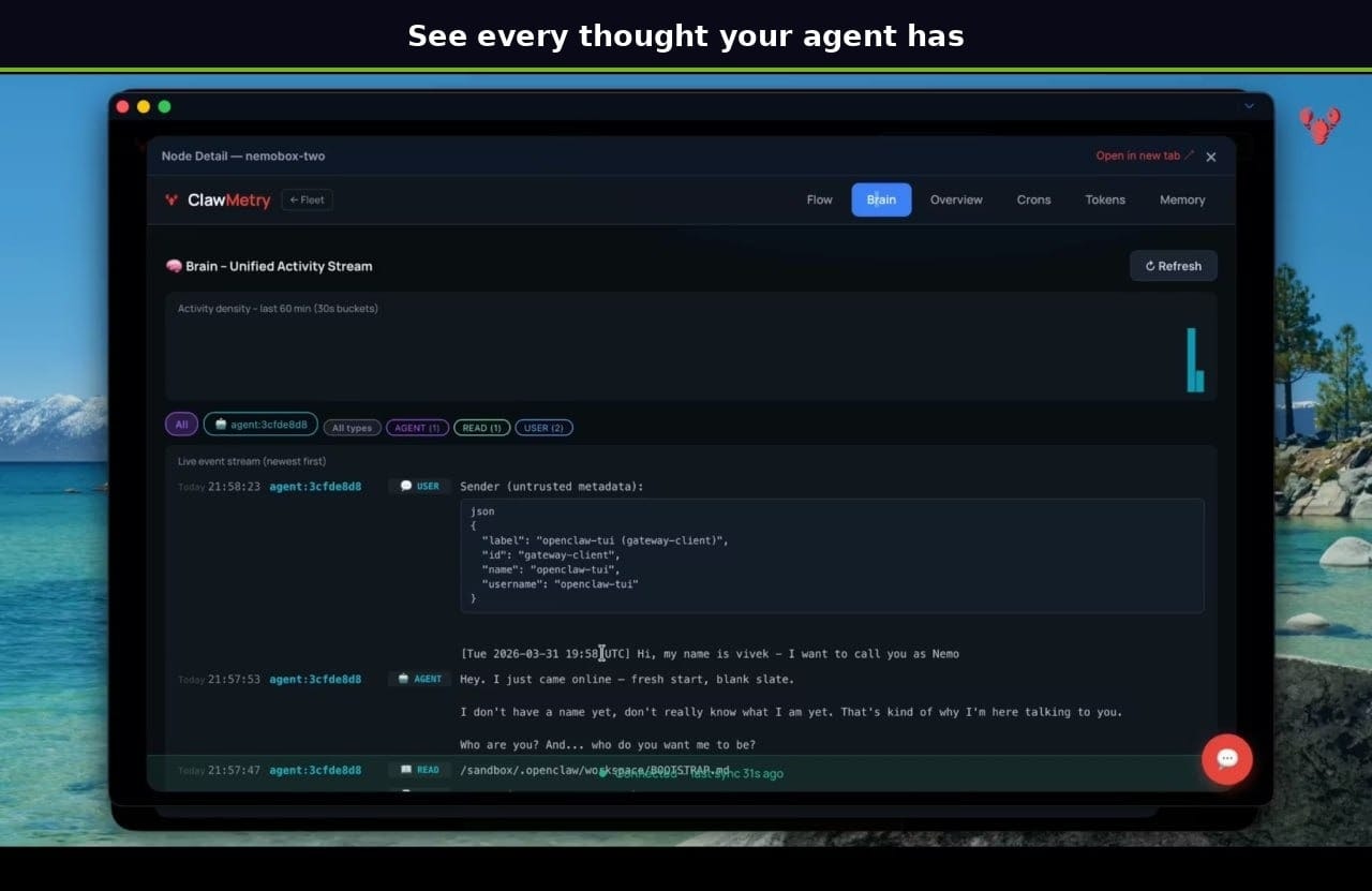 ClawMetry for NVIDIA NemoClaw gallery image