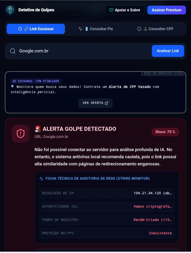 Detetive de Golpes screenshot 4