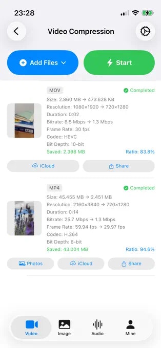 Medra: Video & Image Compress - Main product screenshot demonstrating key features and user interface