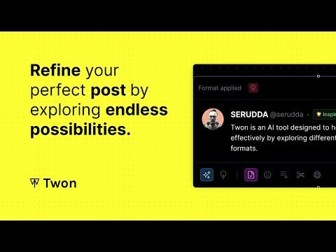 startuptile Twon-Node-based AI tool for enhancing your Twitter & Threads post