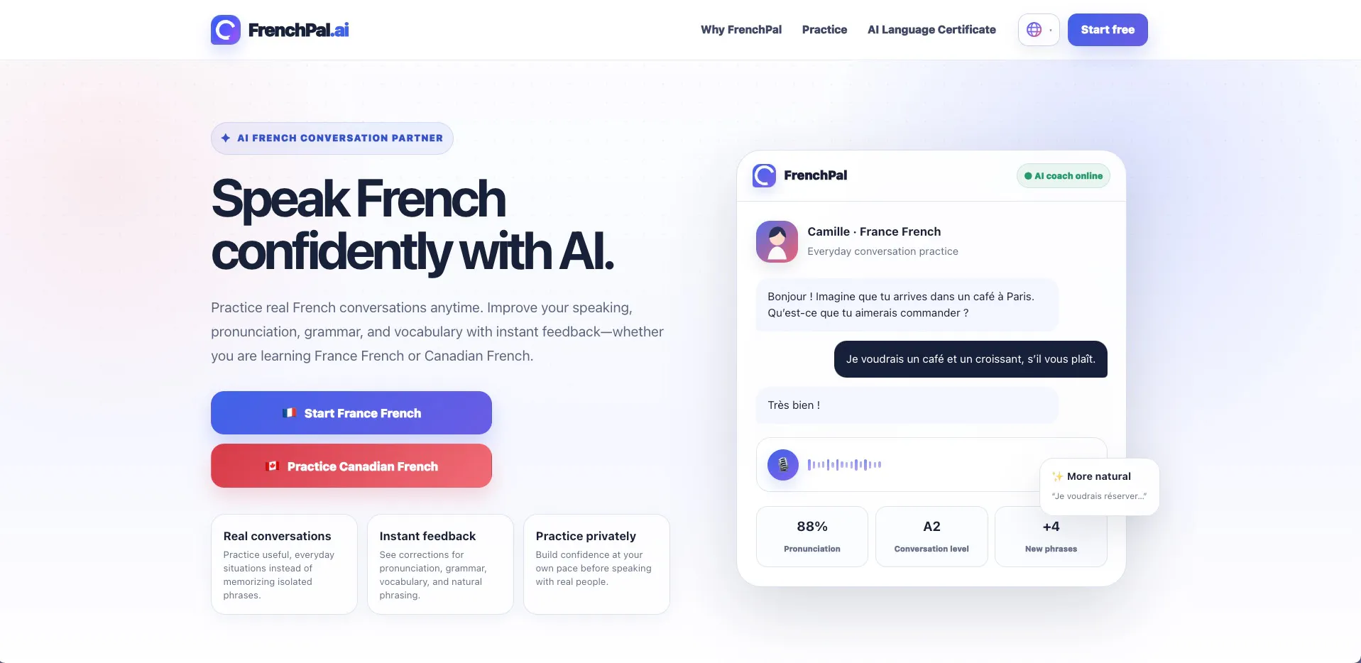 FrenchPal.ai - Your AI Speaking Partner gallery image