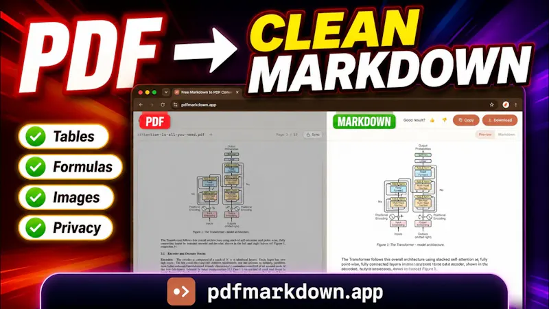 pdfmarkdown.app screenshot 1 (video preview)