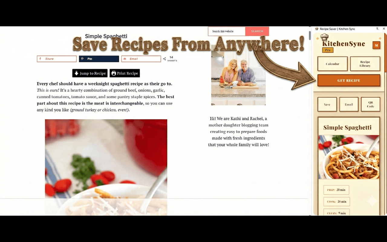 Kitchen Sync – Save Recipes Extension - Screenshot 3 showing product features and functionality