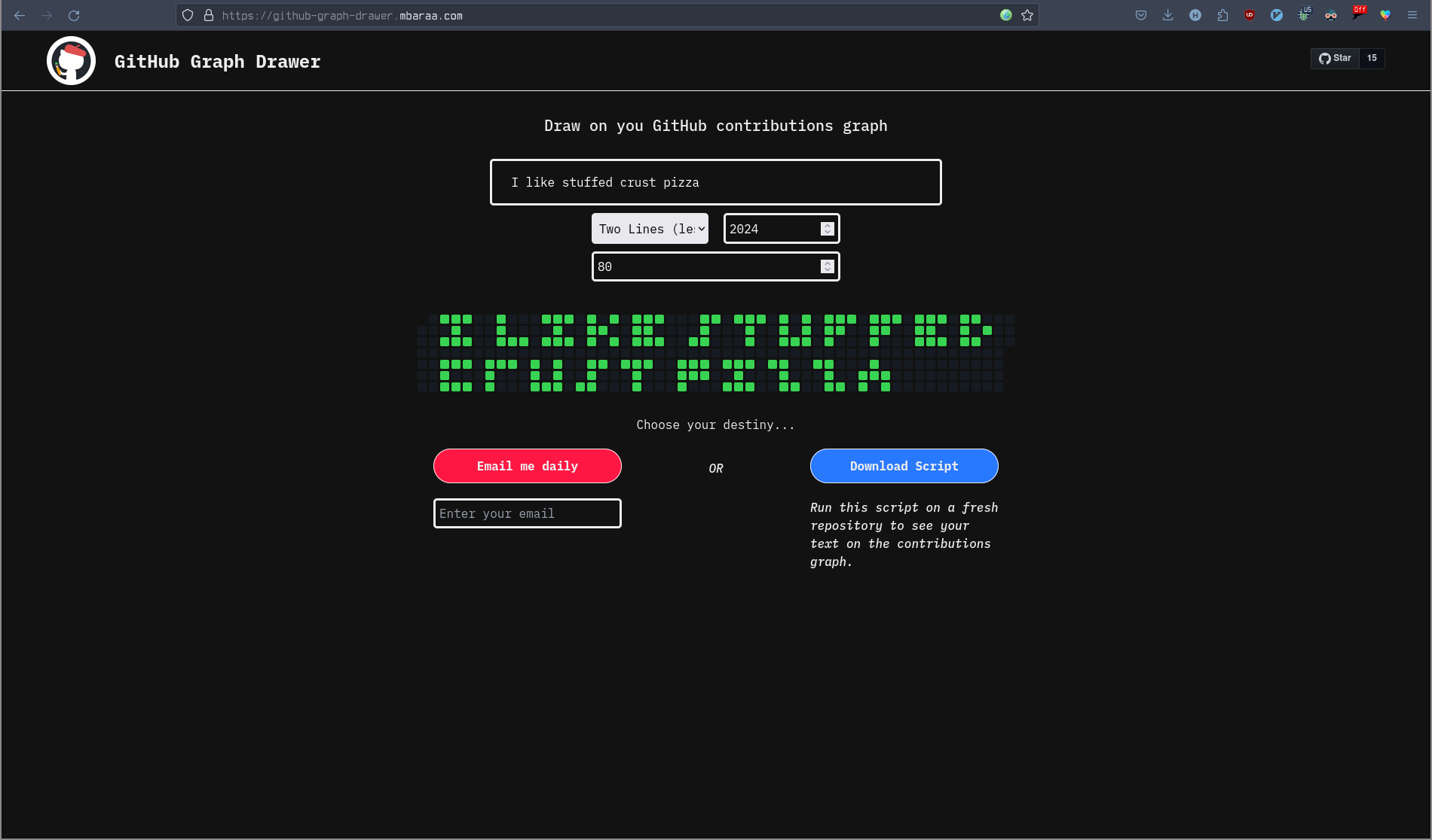 Github 그래프 서랍 - GitHub 기부금 그래프에 일부 텍스트를 입력하십시오 미디어 3