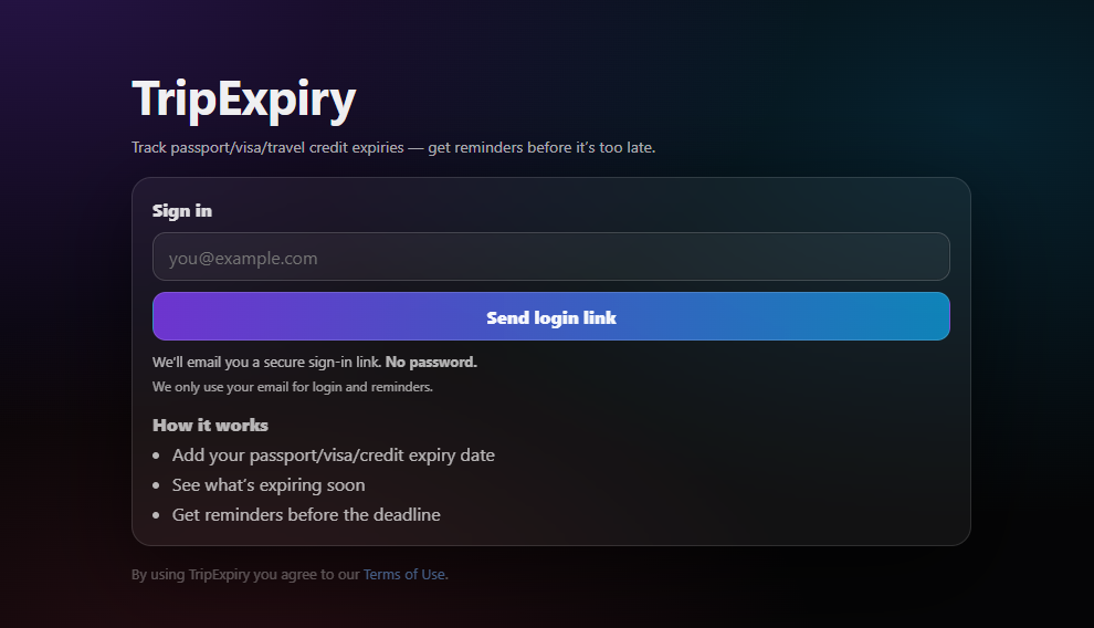 TripExpiry gallery image
