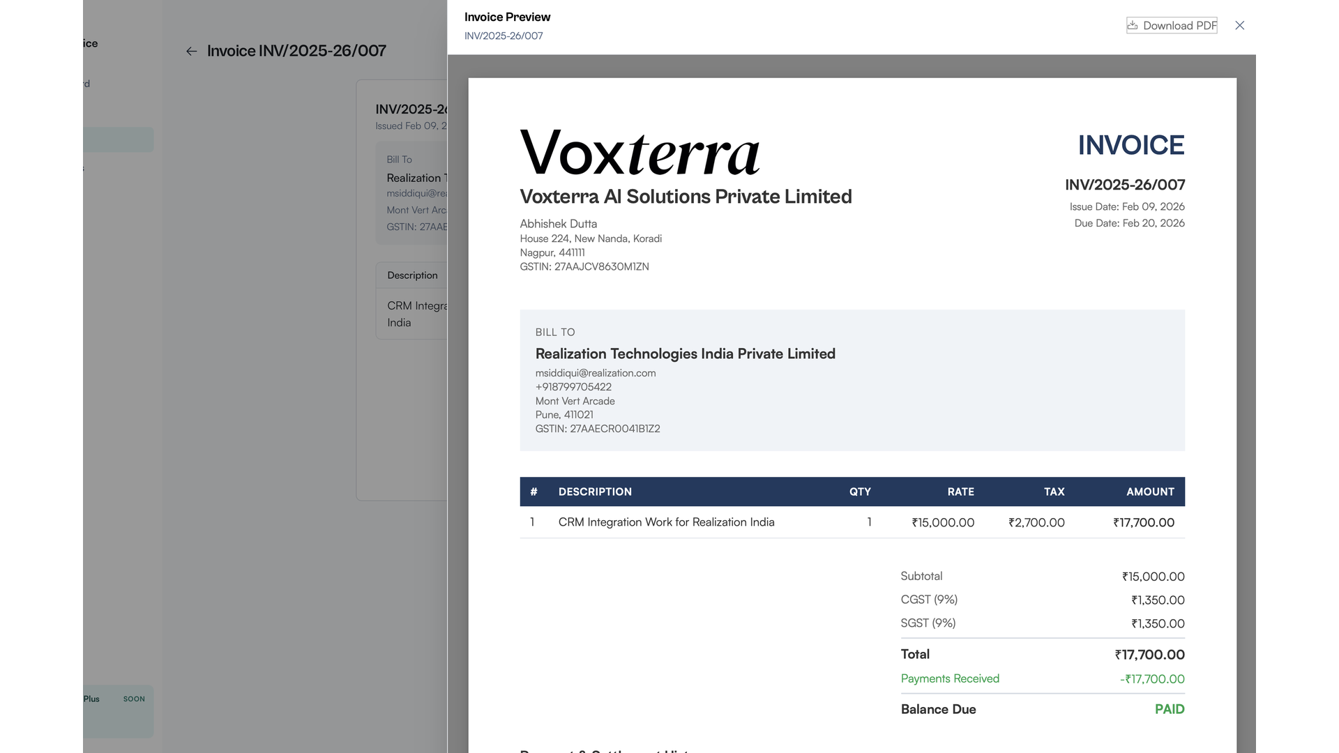 VoxInvoice gallery image