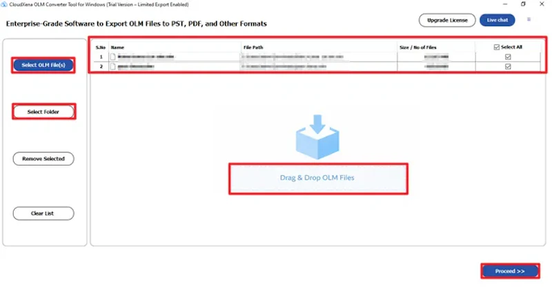 CloudXena OLM to Office 365 Tool screenshot 2