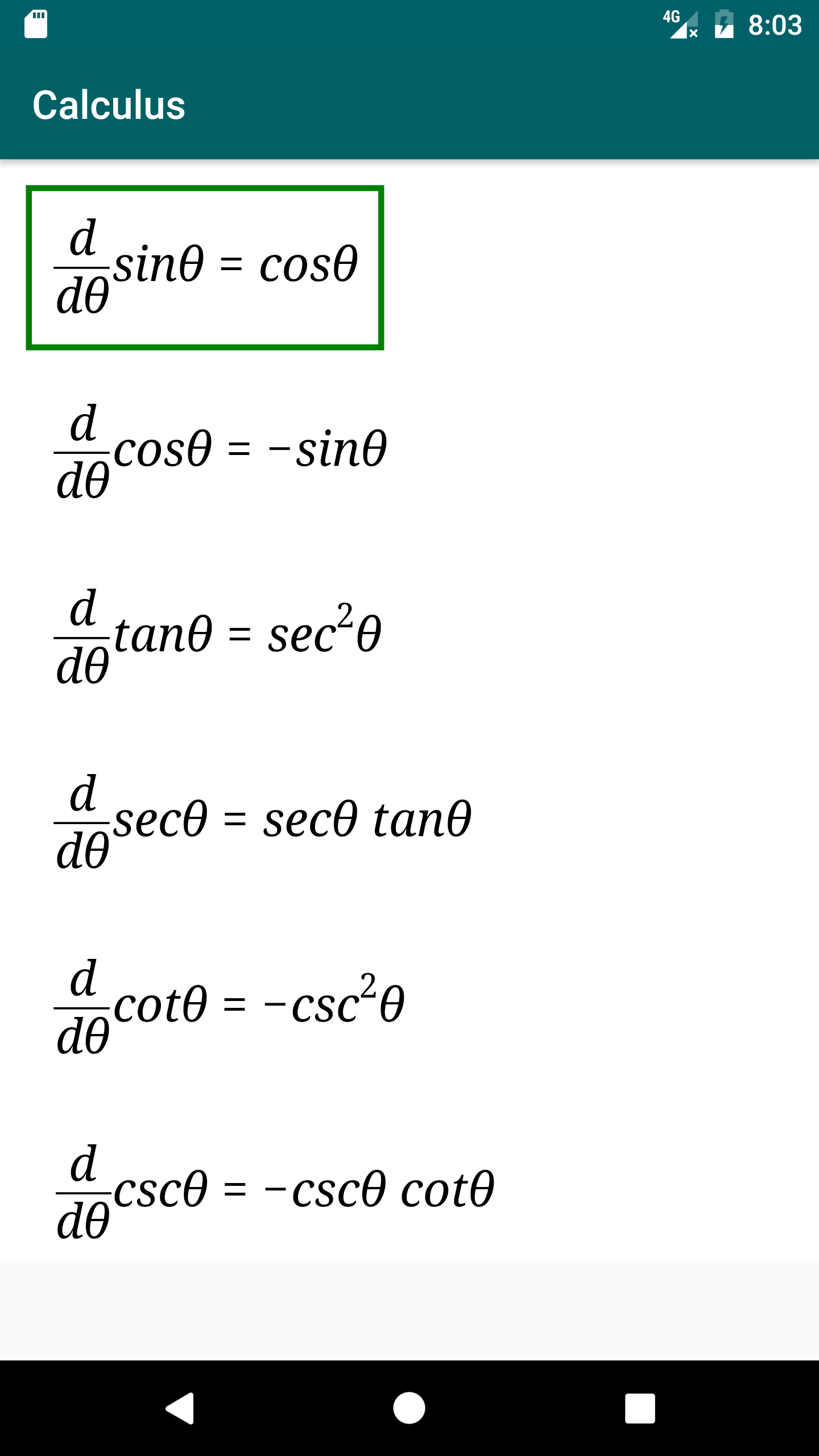 Calculus App- A free app for calculus formulae gallery image