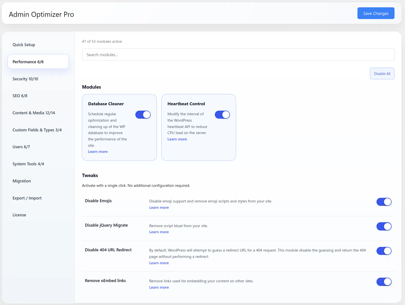 Admin Optimizer gallery image