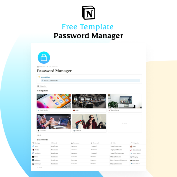 Password Manager Free Template 