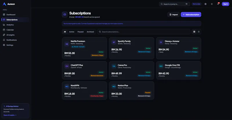 Aureon screenshot 1