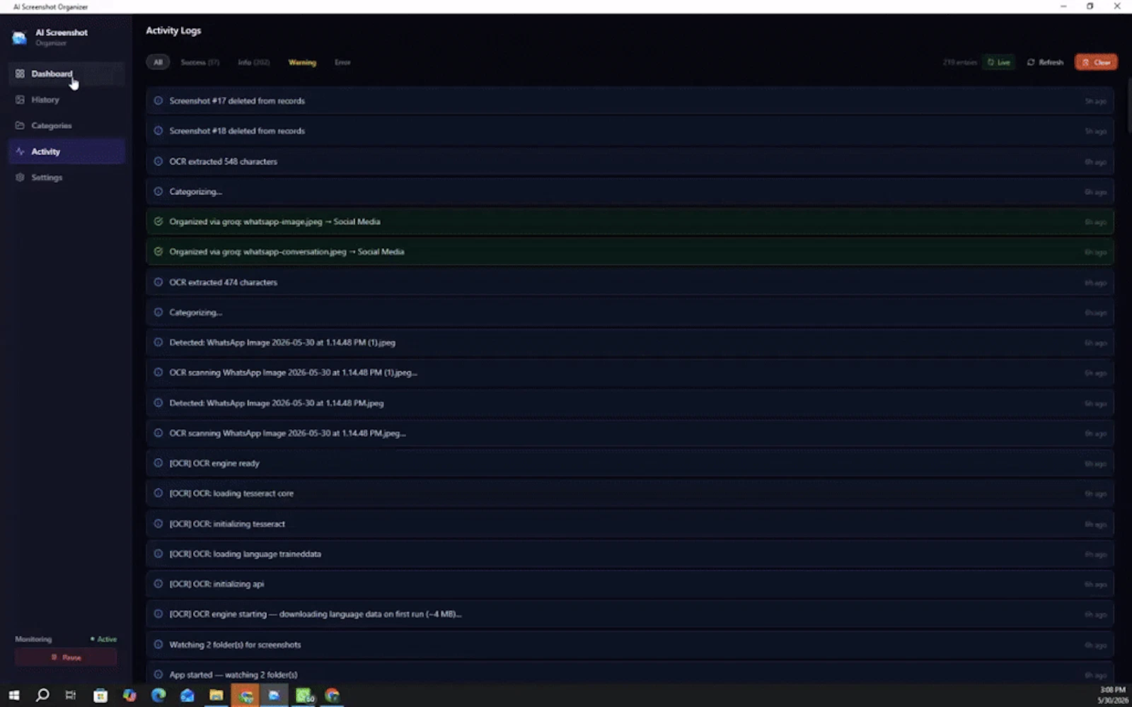 AI Screenshot Organizer screenshot 1 (video preview)