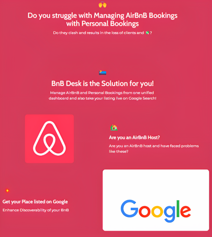 BNB -Schreibtisch - Verwalten Sie BNBS, starten Sie bei Google: BNB Desk macht alles! Medien 1