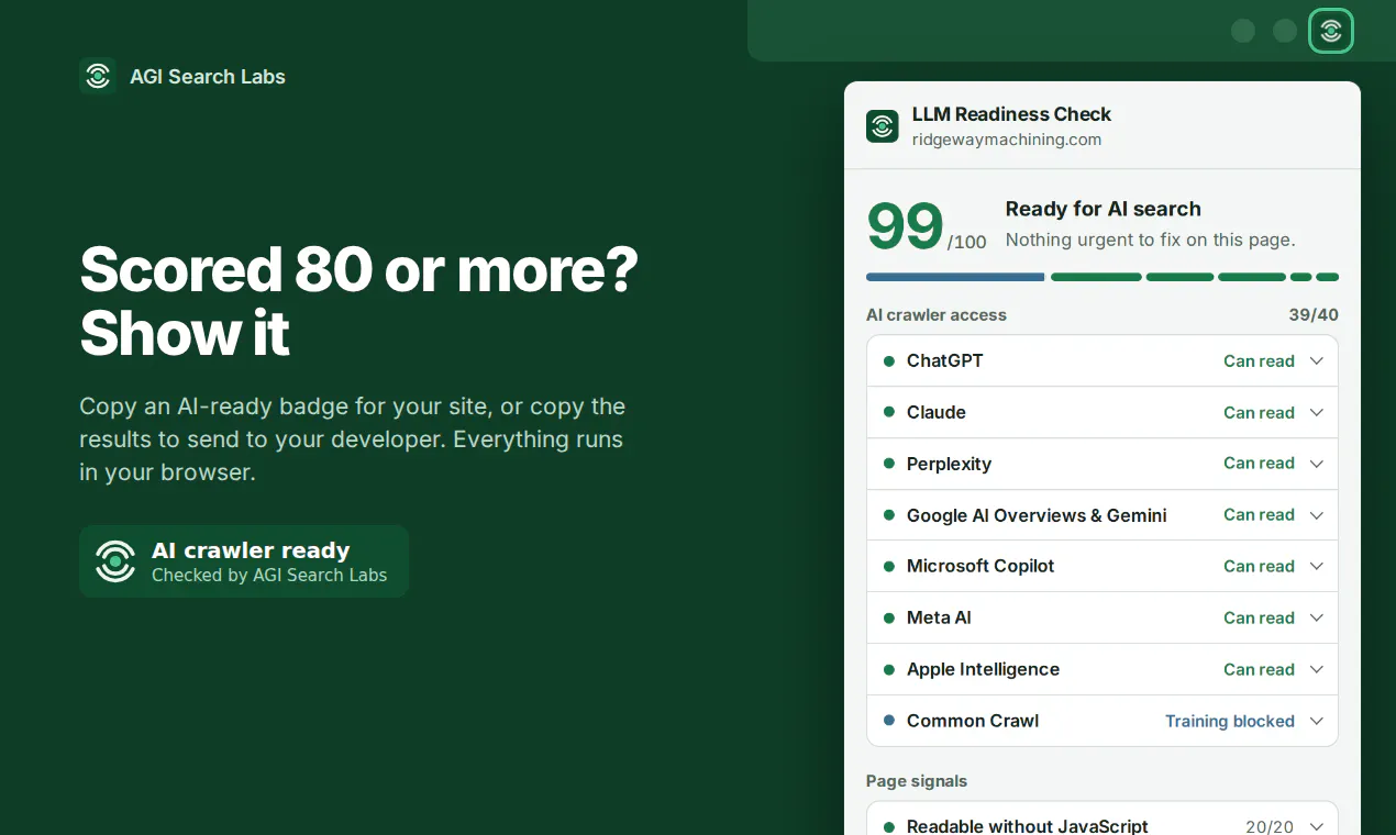 LLM Readiness Check gallery image