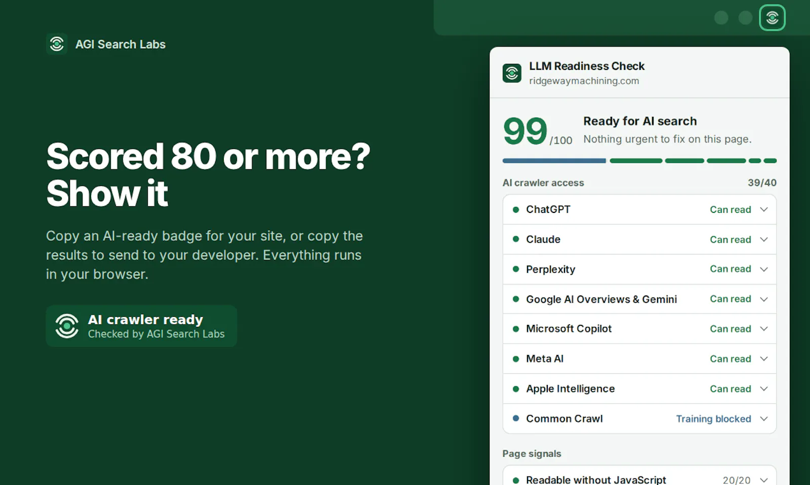 LLM Readiness Check screenshot 4