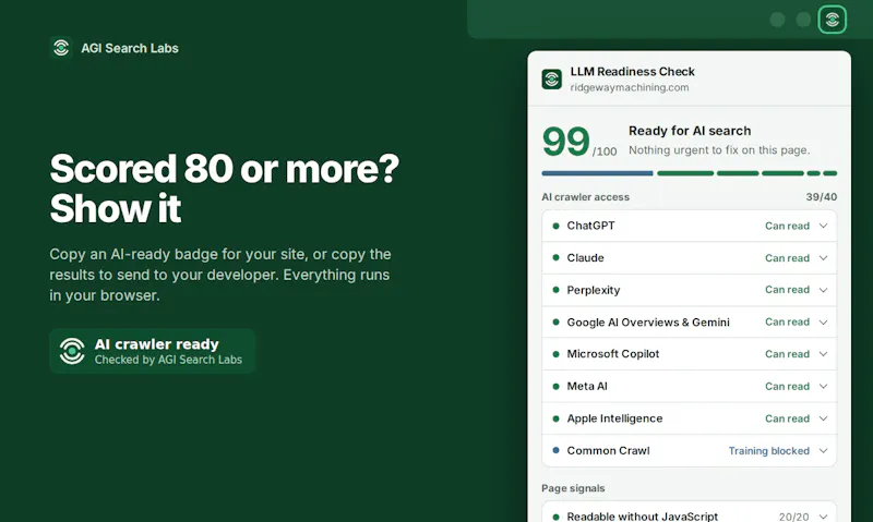 LLM Readiness Check screenshot 4