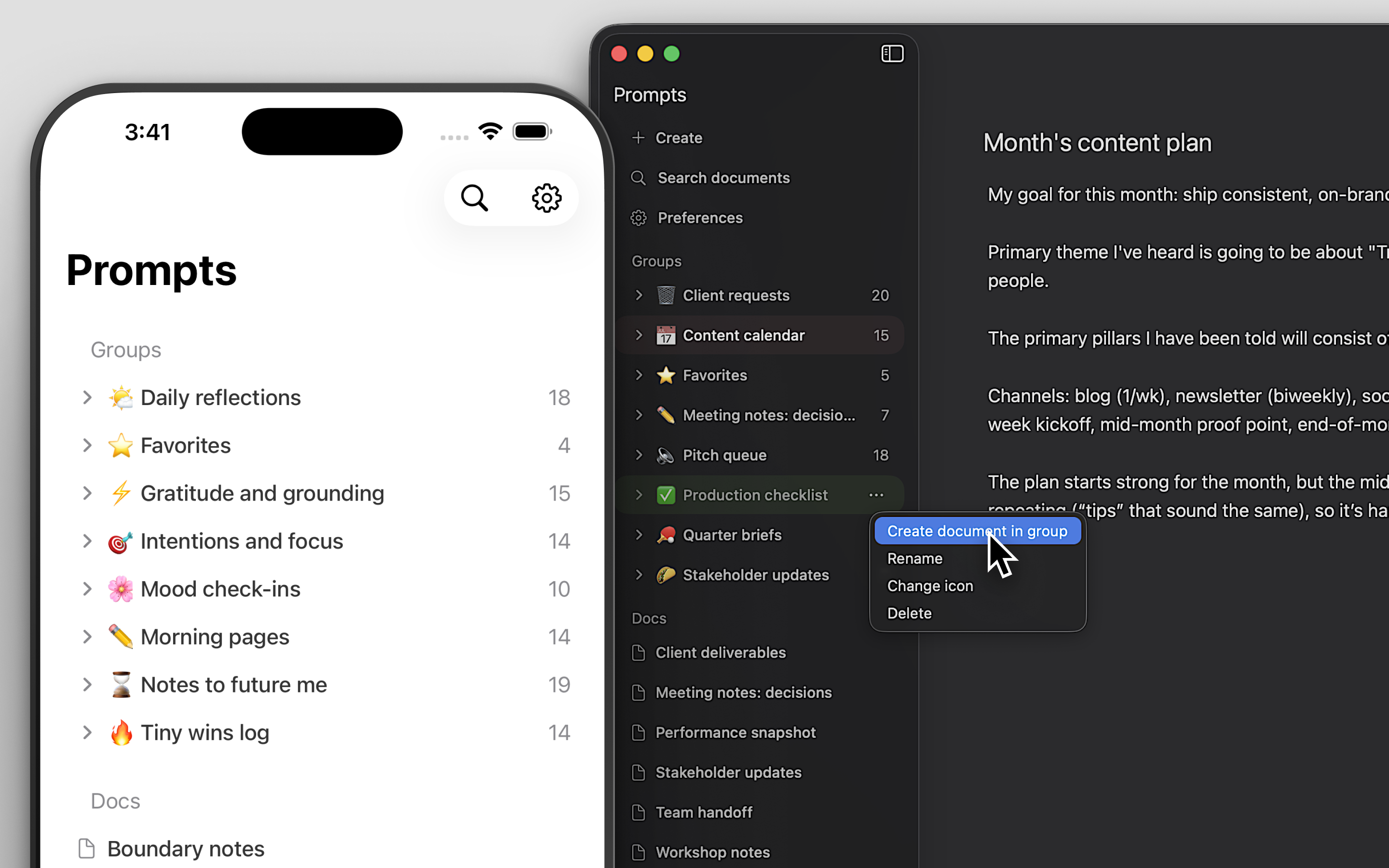 Prompts - Screenshot 4 showing product features and functionality