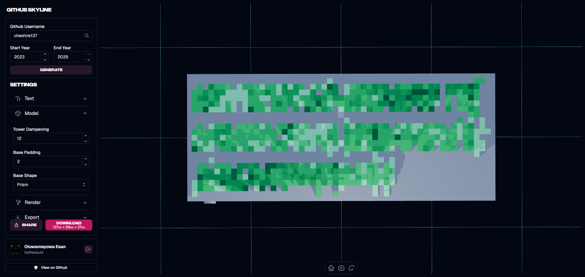 Media Github Skyline - Buat, edit, dan kongsi kisah sumbangan 3D anda 2