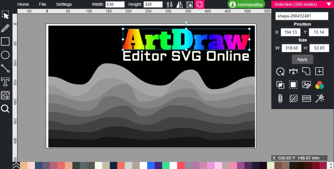 Editor vectorial de artDraw en línea media 4