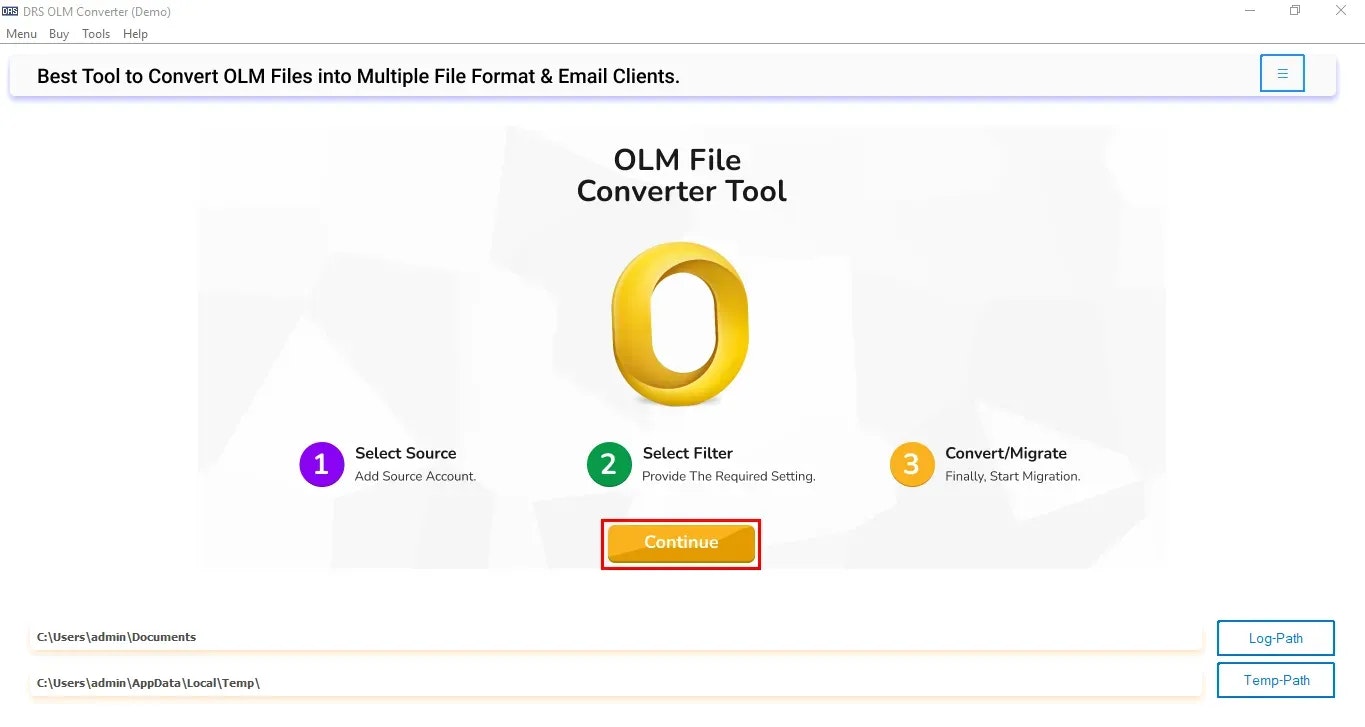Drs Softech OLM в PST Converter - Преобразовать файлы OLM в PST и Cloud - быстро, безопасно и просто медиа 1