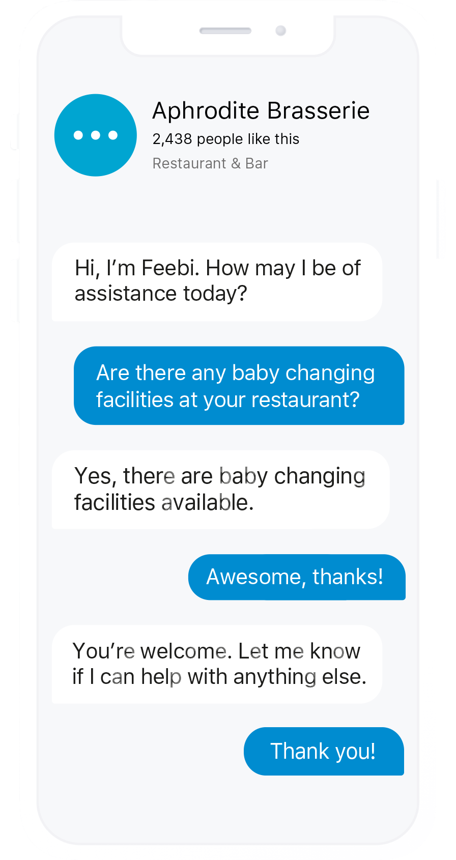 Feebi | Restaurant Chatbot gallery image