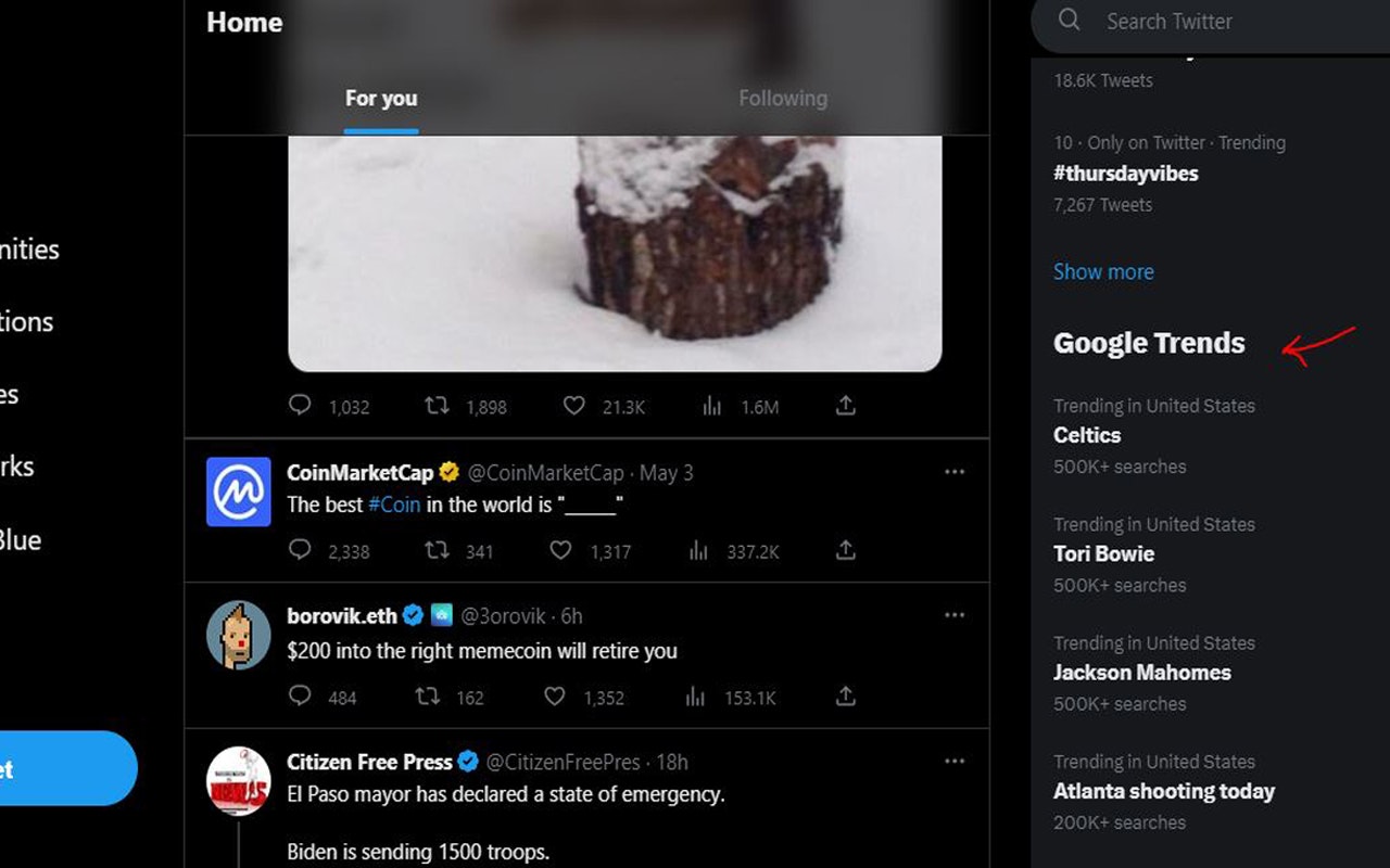 Twitter Chrome Ext için Google Trends media 1